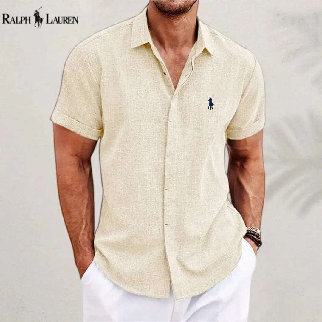 2026 Men's Linen Shirts Short Sleeve Casual Shirts mySite