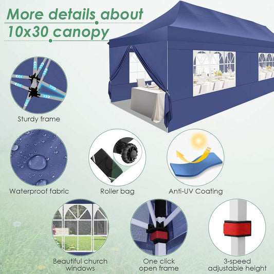 🔥[Hot sale]🔥10x20Pop up Canopy Tent with 6 sidewalls Commercial Heavy Duty Canopy UPF 50+ All Weather Waterproof Outdoor Wedding Party Tents mysite