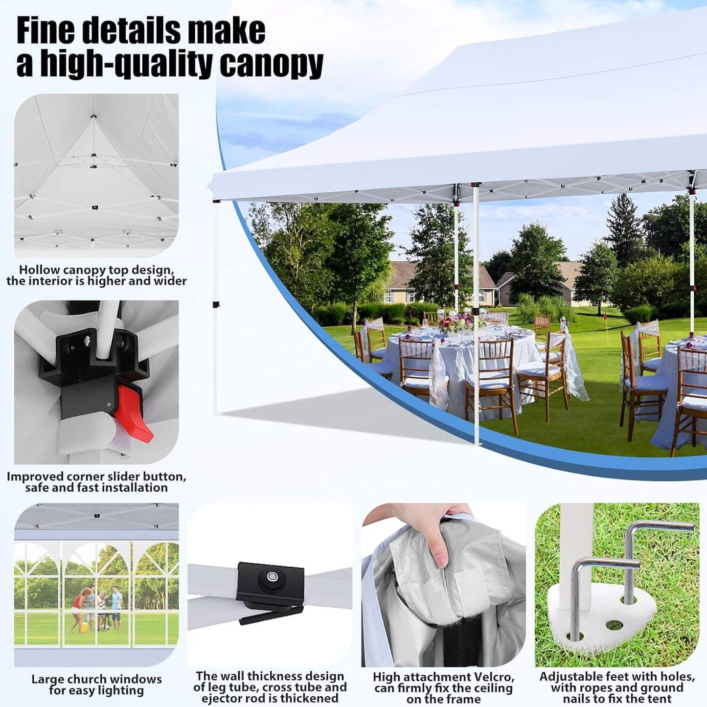 🔥[Hot sale]🔥10x20Pop up Canopy Tent with 6 sidewalls Commercial Heavy Duty Canopy UPF 50+ All Weather Waterproof Outdoor Wedding Party Tents mysite