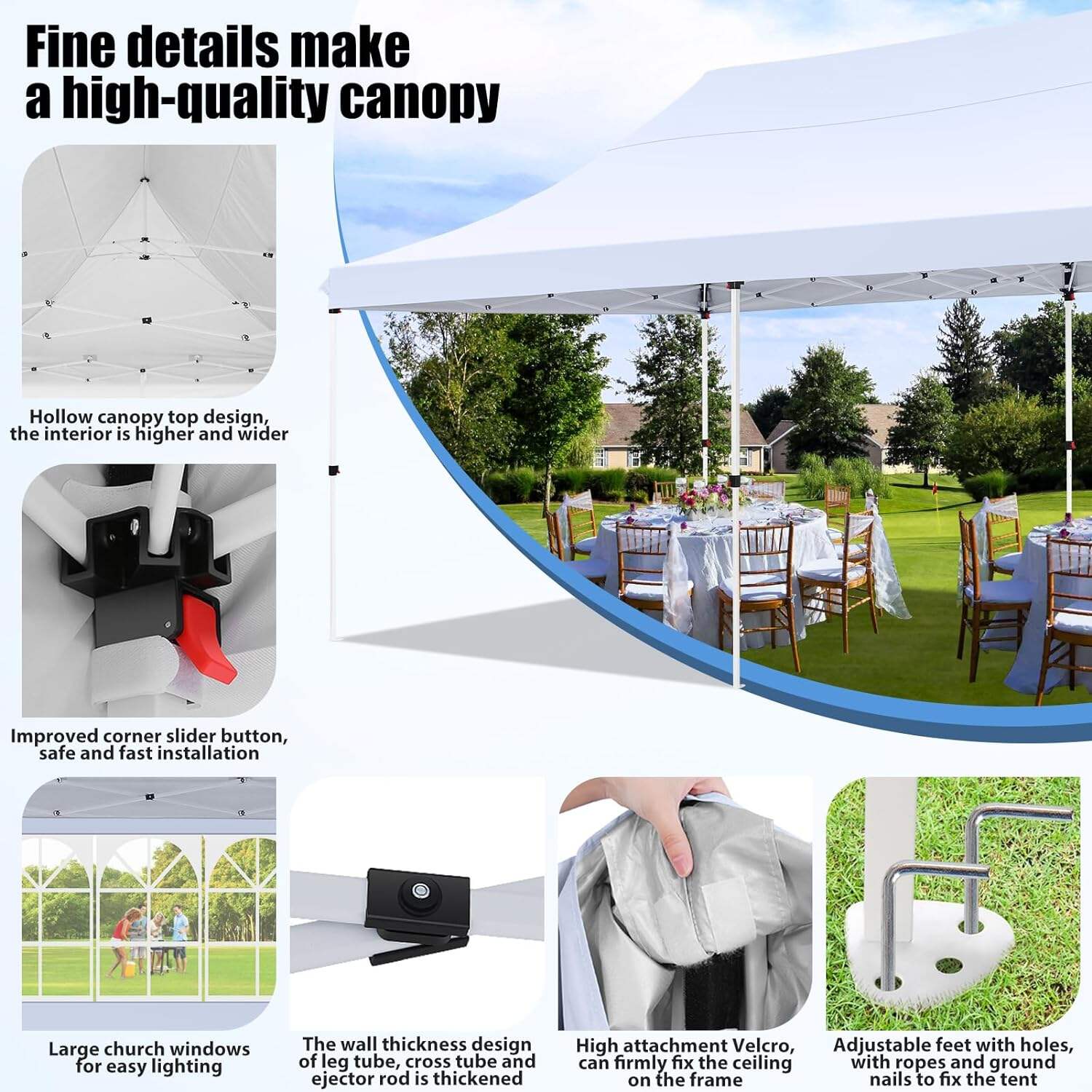 🔥[Hot sale]🔥10x20Pop up Canopy Tent with 6 sidewalls Commercial Heavy Duty Canopy UPF 50+ All Weather Waterproof Outdoor Wedding Party Tents mysite