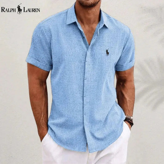 2026 Men's Linen Shirts Short Sleeve Casual Shirts mySite
