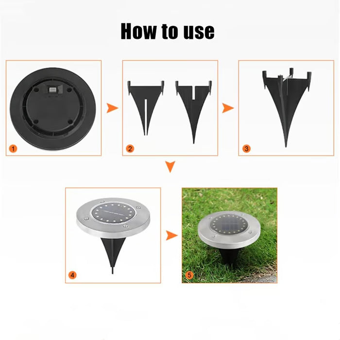 ☀️ Solar Powered 8-LED Ground Lights | Outdoor Pathway Lighting Ggtt