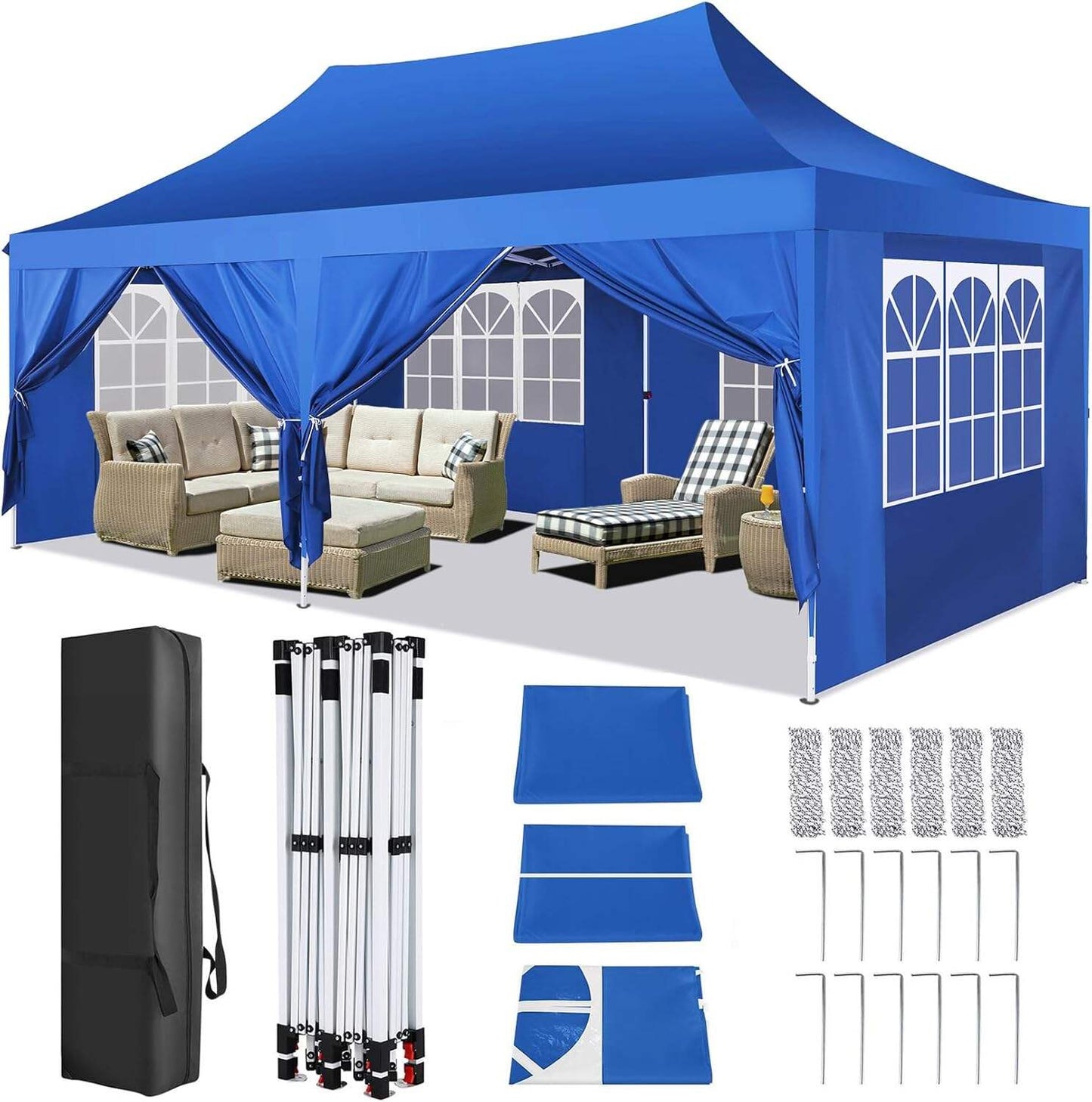 🔥[Hot sale]🔥10x20Pop up Canopy Tent with 6 sidewalls Commercial Heavy Duty Canopy UPF 50+ All Weather Waterproof Outdoor Wedding Party Tents mysite