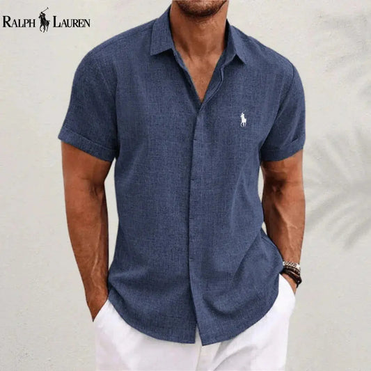 2026 Men's Linen Shirts Short Sleeve Casual Shirts mySite