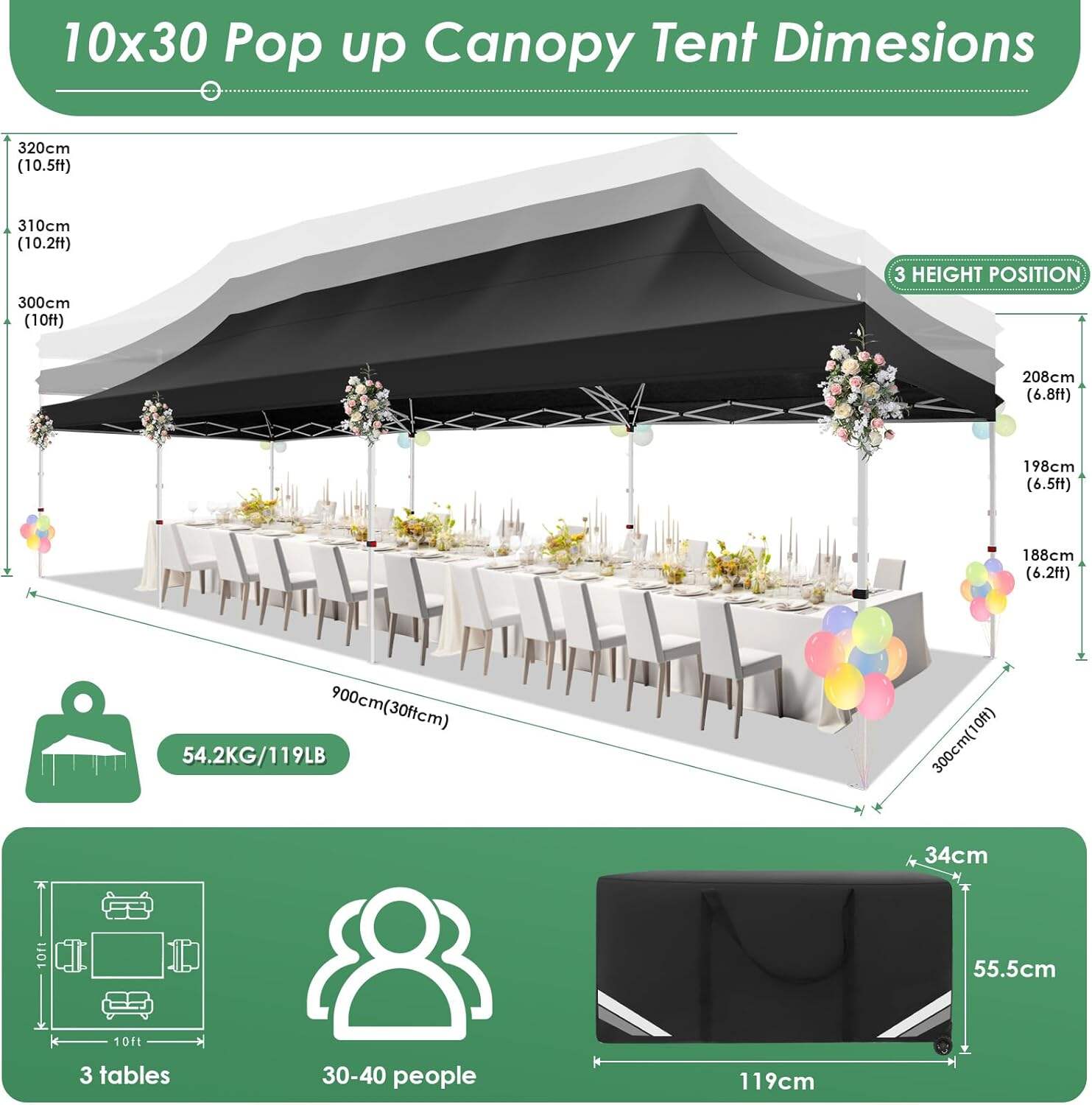 🔥[Hot sale]🔥10x20Pop up Canopy Tent with 6 sidewalls Commercial Heavy Duty Canopy UPF 50+ All Weather Waterproof Outdoor Wedding Party Tents mysite