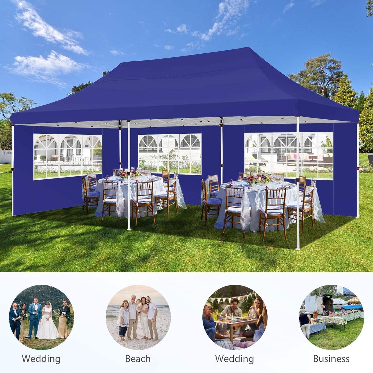 🔥[Hot sale]🔥10x20Pop up Canopy Tent with 6 sidewalls Commercial Heavy Duty Canopy UPF 50+ All Weather Waterproof Outdoor Wedding Party Tents mysite