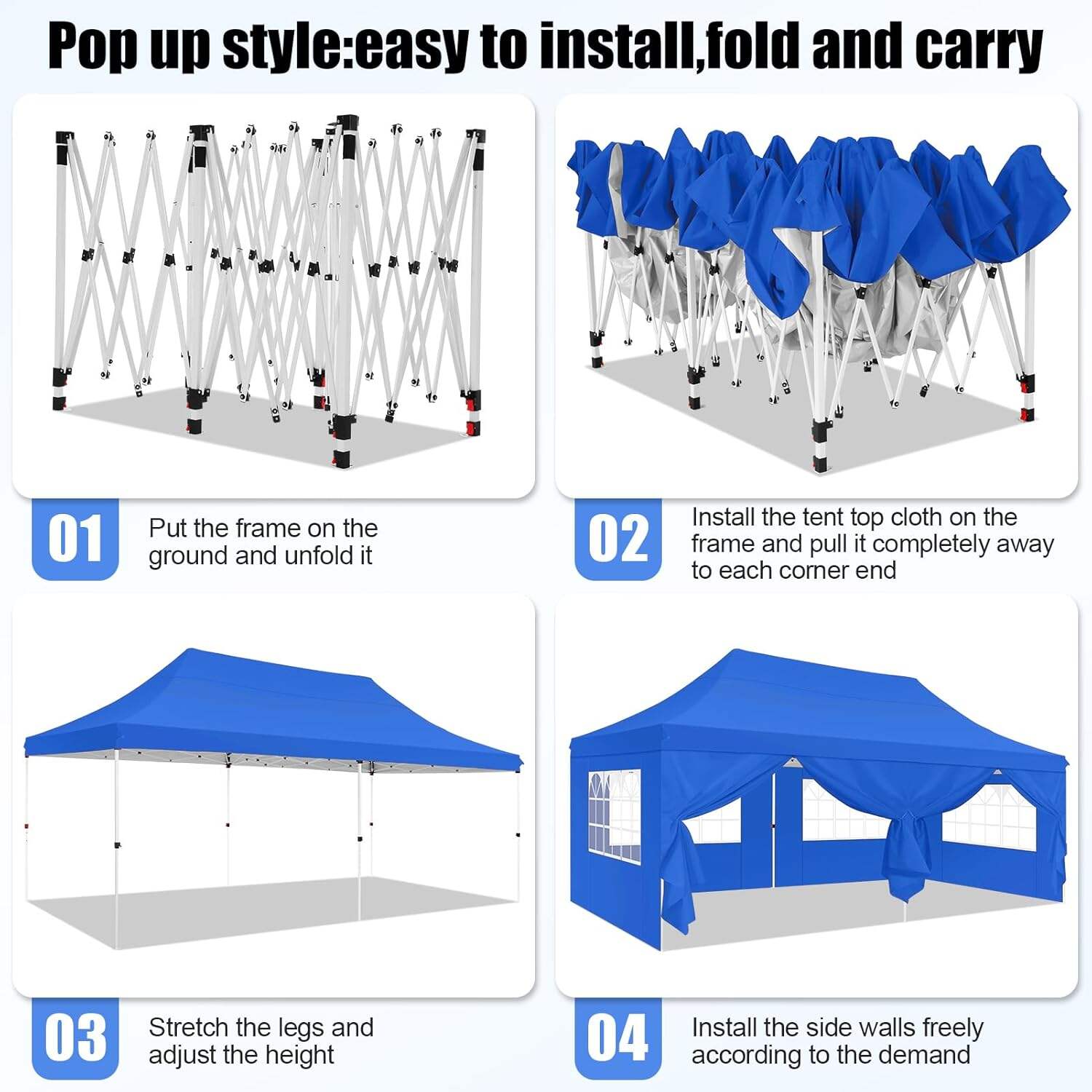 🔥[Hot sale]🔥10x20Pop up Canopy Tent with 6 sidewalls Commercial Heavy Duty Canopy UPF 50+ All Weather Waterproof Outdoor Wedding Party Tents mysite