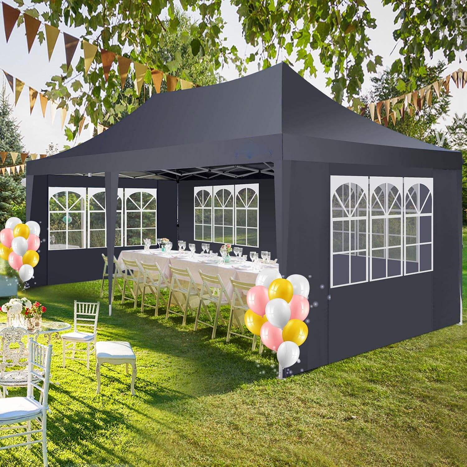 🔥[Hot sale]🔥10x20Pop up Canopy Tent with 6 sidewalls Commercial Heavy Duty Canopy UPF 50+ All Weather Waterproof Outdoor Wedding Party Tents mysite