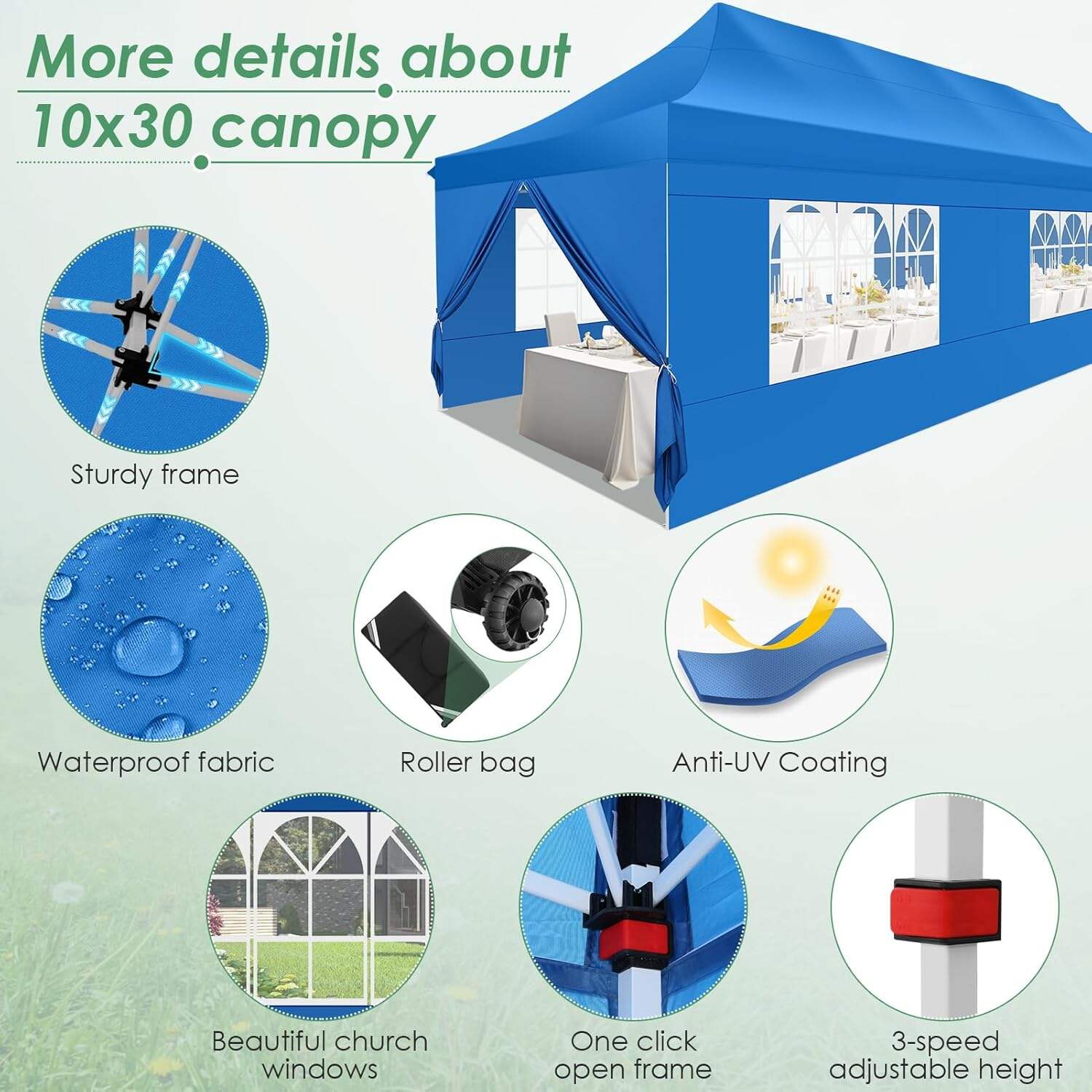 🔥[Hot sale]🔥10x20Pop up Canopy Tent with 6 sidewalls Commercial Heavy Duty Canopy UPF 50+ All Weather Waterproof Outdoor Wedding Party Tents mysite