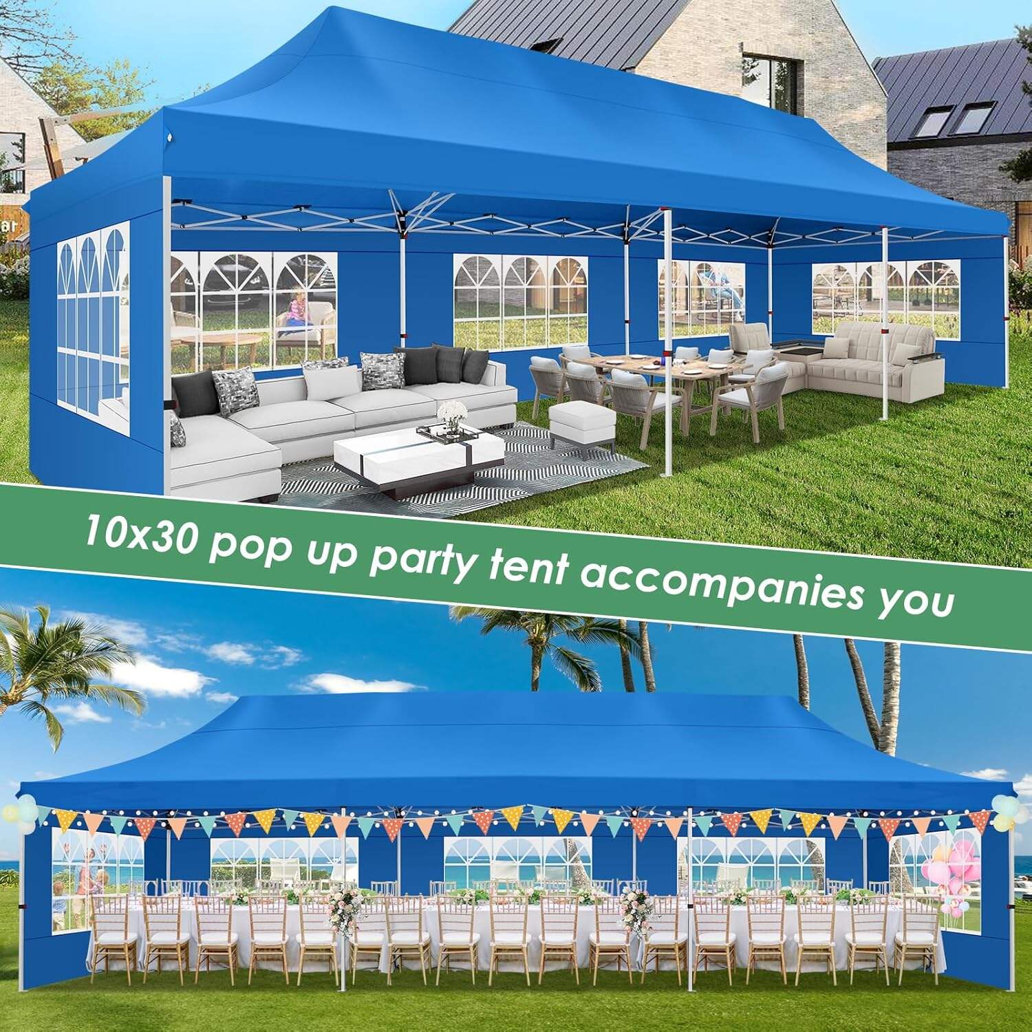 🔥[Hot sale]🔥10x20Pop up Canopy Tent with 6 sidewalls Commercial Heavy Duty Canopy UPF 50+ All Weather Waterproof Outdoor Wedding Party Tents mysite