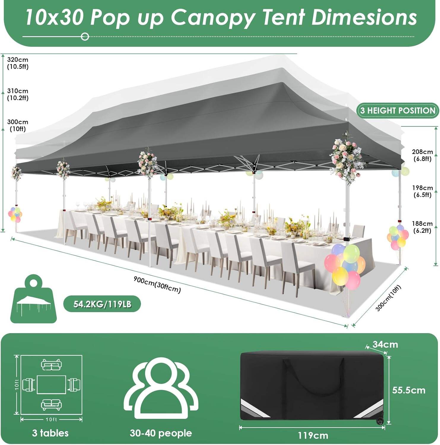 🔥[Hot sale]🔥10x20Pop up Canopy Tent with 6 sidewalls Commercial Heavy Duty Canopy UPF 50+ All Weather Waterproof Outdoor Wedding Party Tents mysite