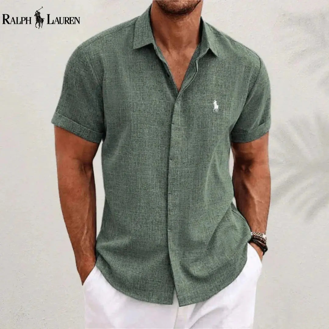 2026 Men's Linen Shirts Short Sleeve Casual Shirts mySite