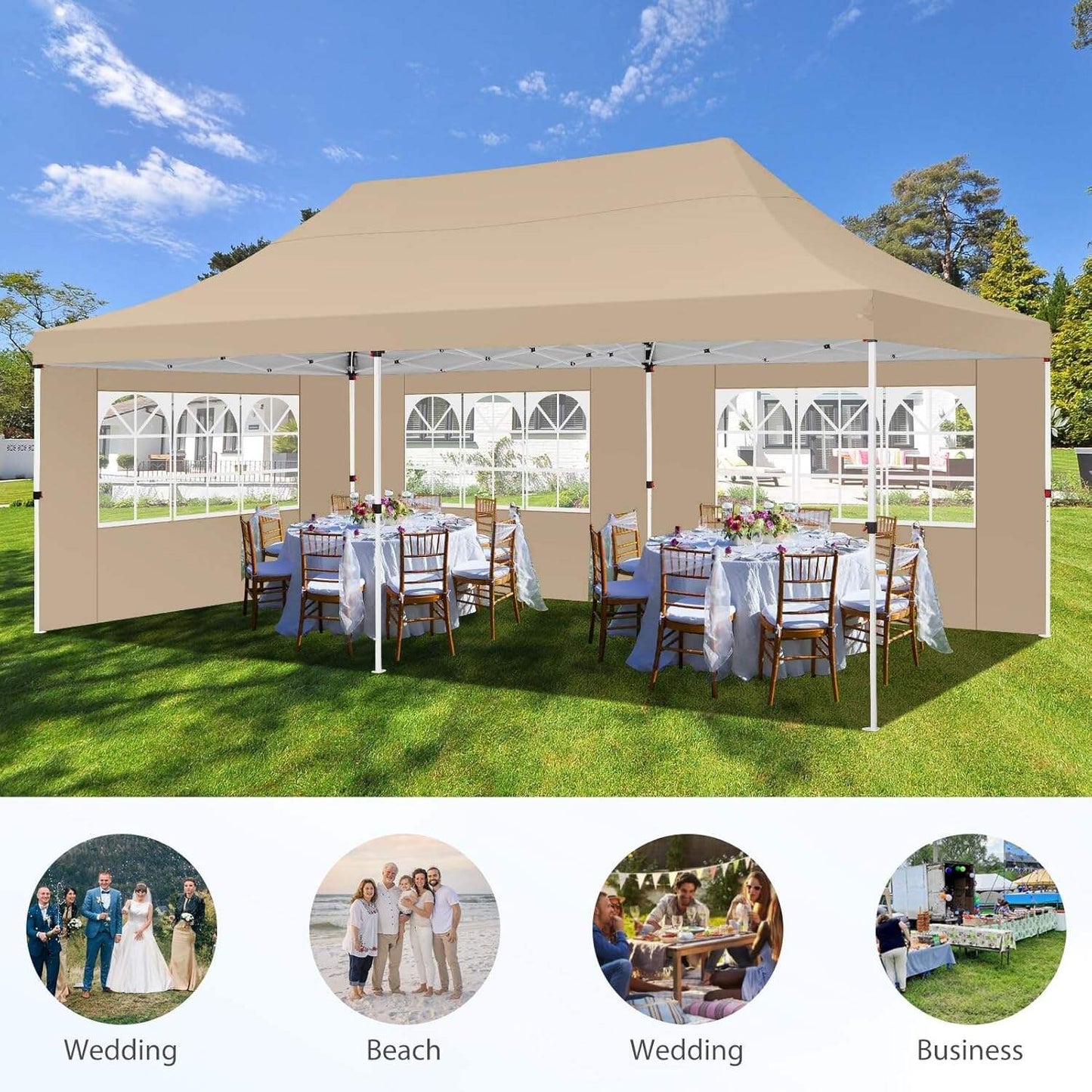 🔥[Hot sale]🔥10x20Pop up Canopy Tent with 6 sidewalls Commercial Heavy Duty Canopy UPF 50+ All Weather Waterproof Outdoor Wedding Party Tents mysite